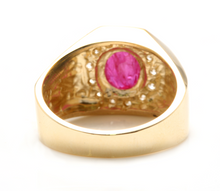 Load image into Gallery viewer, 3.00 Carats Natural Ruby and Diamond 14K Solid Yellow Gold Men's Ring