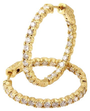 Load image into Gallery viewer, Exquisite 2.10 Carats Natural Diamond 14K Solid Yellow Gold Hoop Earrings