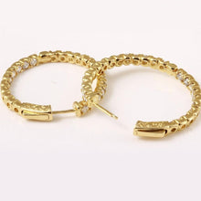 Load image into Gallery viewer, Exquisite 2.10 Carats Natural Diamond 14K Solid Yellow Gold Hoop Earrings