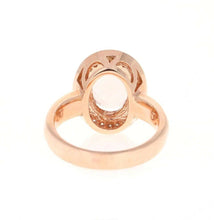 Load image into Gallery viewer, 4.10 Carats Impressive Natural Morganite and Diamond 14K Solid Rose Gold Ring