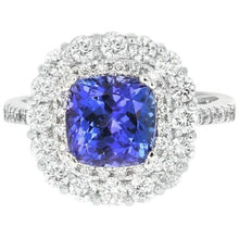 Load image into Gallery viewer, 4.10 Carats Natural Very Nice Looking Tanzanite and Diamond 14K Solid White Gold Ring