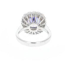 Load image into Gallery viewer, 4.10 Carats Natural Very Nice Looking Tanzanite and Diamond 14K Solid White Gold Ring