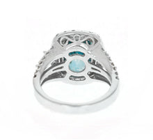 Load image into Gallery viewer, 9.75 Carats Natural Very Nice Looking Zircon and Diamond 14K Solid White Gold Ring
