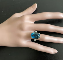 Load image into Gallery viewer, 9.85 Carats Natural Impressive London Blue Topaz and Diamond 14K Yellow Gold Ring