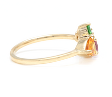Load image into Gallery viewer, 1.60 Carats Natural Multi-Color Sapphire, Tsavorite and Diamond 14K Solid Yellow Gold Ring