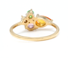 Load image into Gallery viewer, 1.60 Carats Natural Multi-Color Sapphire, Tsavorite and Diamond 14K Solid Yellow Gold Ring