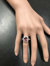 Load image into Gallery viewer, 5.60 Carats Natural Very Nice Looking Tourmaline and Diamond 14K Solid White Gold Ring