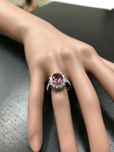 Load image into Gallery viewer, 5.60 Carats Natural Very Nice Looking Tourmaline and Diamond 14K Solid White Gold Ring