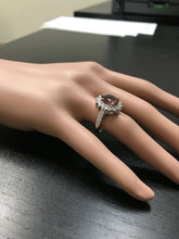 Load image into Gallery viewer, 5.60 Carats Natural Very Nice Looking Tourmaline and Diamond 14K Solid White Gold Ring