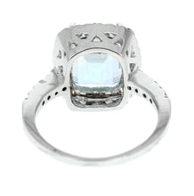 Load image into Gallery viewer, 4.55 Carats Natural Aquamarine and Diamond 14K Solid White Gold Ring