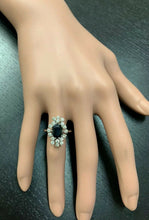 Load image into Gallery viewer, 3.50 Carats Exquisite Natural Blue Sapphire and Diamond 14K Solid White Gold Ring
