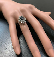 Load image into Gallery viewer, 3.50 Carats Exquisite Natural Blue Sapphire and Diamond 14K Solid White Gold Ring