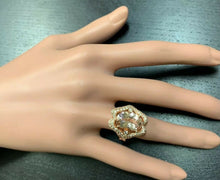 Load image into Gallery viewer, 6.15 Carats Impressive Natural Morganite and Diamond 14K Solid Rose Gold Ring