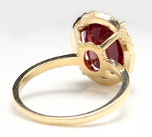 Load image into Gallery viewer, 5.80 Carats Impressive Red Ruby and Natural Diamond 14K Yellow Gold Ring