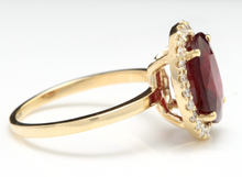 Load image into Gallery viewer, 5.80 Carats Impressive Red Ruby and Natural Diamond 14K Yellow Gold Ring