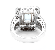 Load image into Gallery viewer, 2.80 Carats Natural Aquamarine and Diamond 14K Solid White Gold Ring