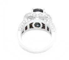 Load image into Gallery viewer, 6.20 Carats Exquisite Natural Blue Sapphire and Diamond 14K Solid White Gold Ring
