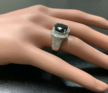 Load image into Gallery viewer, 6.20 Carats Exquisite Natural Blue Sapphire and Diamond 14K Solid White Gold Ring
