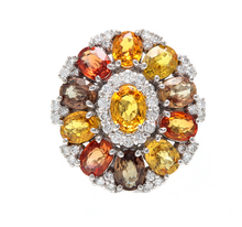 Load image into Gallery viewer, 6.50 Carats Natural Very Nice Looking Sapphire and Diamond 14K Solid White Gold Ring