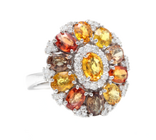 Load image into Gallery viewer, 6.50 Carats Natural Very Nice Looking Sapphire and Diamond 14K Solid White Gold Ring
