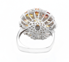 Load image into Gallery viewer, 6.50 Carats Natural Very Nice Looking Sapphire and Diamond 14K Solid White Gold Ring