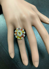 Load image into Gallery viewer, 6.50 Carats Natural Very Nice Looking Sapphire and Diamond 14K Solid White Gold Ring