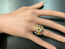 Load image into Gallery viewer, 6.50 Carats Natural Very Nice Looking Sapphire and Diamond 14K Solid White Gold Ring