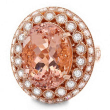 Load image into Gallery viewer, 11.30 Carats Natural Morganite and Diamond 14K Solid Rose Gold Ring
