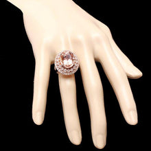 Load image into Gallery viewer, 11.30 Carats Natural Morganite and Diamond 14K Solid Rose Gold Ring