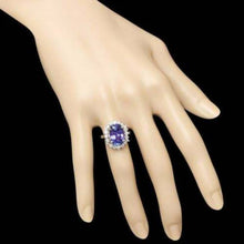 Load image into Gallery viewer, 7.50 Carats Natural Tanzanite and Diamond 14k Solid White Gold Ring