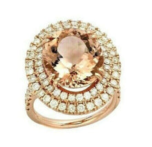 Load image into Gallery viewer, 9.40 Carats Natural Morganite and Diamond 14k Solid Rose Gold Ring
