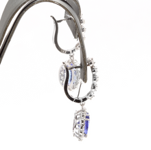 Load image into Gallery viewer, 5.25ct Natural Tanzanite and Diamond 18k Solid White Gold Earrings