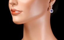 Load image into Gallery viewer, 5.25ct Natural Tanzanite and Diamond 18k Solid White Gold Earrings