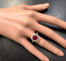 Load image into Gallery viewer, 4.60 Carats Red Ruby and Natural Diamond 14k Solid Yellow Gold Ring