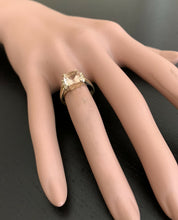 Load image into Gallery viewer, 2.12 Carats Natural Morganite and Diamond 14k Solid Yellow Gold Ring