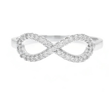 Load image into Gallery viewer, 0.20Ct Natural Diamond 14K Solid White Gold Infinity Band Ring