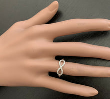 Load image into Gallery viewer, 0.20Ct Natural Diamond 14K Solid White Gold Infinity Band Ring