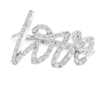 Load image into Gallery viewer, 0.45Ct Natural Diamond 14K Solid White Gold Band LOVE Ring