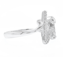 Load image into Gallery viewer, 0.45Ct Natural Diamond 14K Solid White Gold Band LOVE Ring