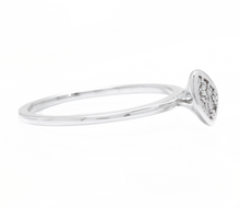 Load image into Gallery viewer, 0.10ct Natural Diamond 14k Solid White Gold Band Ring