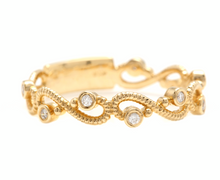 Load image into Gallery viewer, 0.12Ct Natural Diamond 14K Solid Yellow Gold Band Ring