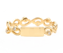 Load image into Gallery viewer, 0.12Ct Natural Diamond 14K Solid Yellow Gold Band Ring