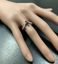 Load image into Gallery viewer, 1.30 Carats Natural Red Ruby and Diamond 14k Solid White Gold Ring