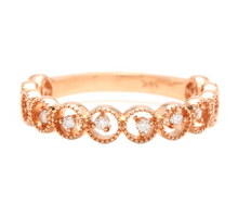 Load image into Gallery viewer, Natural Diamond 14K Solid Rose Gold Band Ring
