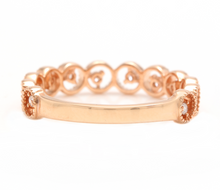 Load image into Gallery viewer, Natural Diamond 14K Solid Rose Gold Band Ring