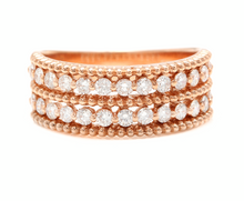 Load image into Gallery viewer, 0.70Ct Natural Diamond 14K Solid Rose Gold Band Ring