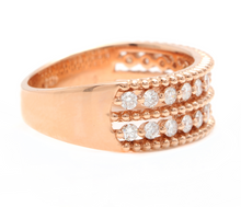 Load image into Gallery viewer, 0.70Ct Natural Diamond 14K Solid Rose Gold Band Ring