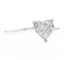 Load image into Gallery viewer, 0.35Ct Natural Diamond 14K Solid White Gold Heart Ring