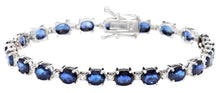 Load image into Gallery viewer, Very Impressive 16.24 Carats Natural Sapphire &amp; Diamond 14K Solid White Gold Bracelet