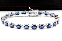 Load image into Gallery viewer, Very Impressive 16.24 Carats Natural Sapphire &amp; Diamond 14K Solid White Gold Bracelet